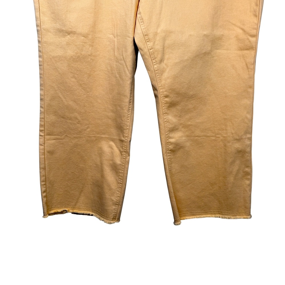JOHN MARK Happy Days 'Maize'‎ Gold Ankle Raw Hem Straight Leg Pants Sz 20W NWT - Picture 4 of 13
